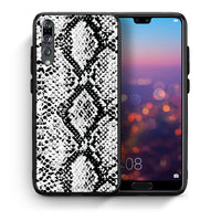 Thumbnail for Θήκη Huawei P20 Pro White Snake Animal από τη Smartfits με σχέδιο στο πίσω μέρος και μαύρο περίβλημα | Huawei P20 Pro White Snake Animal case with colorful back and black bezels