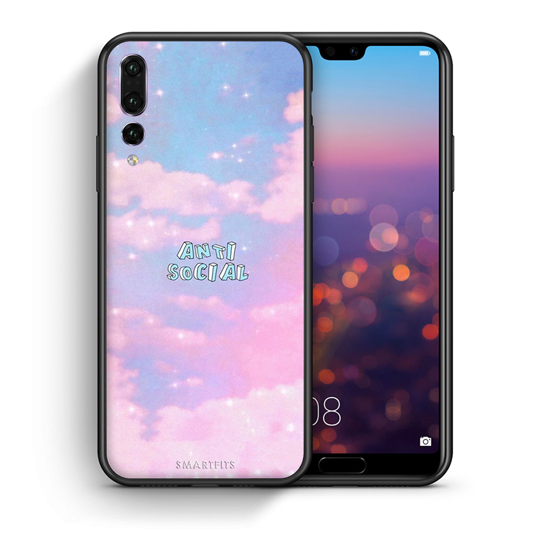 Θήκη Αγίου Βαλεντίνου Huawei P20 Pro Anti Social από τη Smartfits με σχέδιο στο πίσω μέρος και μαύρο περίβλημα | Huawei P20 Pro Anti Social case with colorful back and black bezels