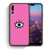 Thumbnail for Θήκη Huawei P20 Pro Blue Eye Pink από τη Smartfits με σχέδιο στο πίσω μέρος και μαύρο περίβλημα | Huawei P20 Pro Blue Eye Pink case with colorful back and black bezels