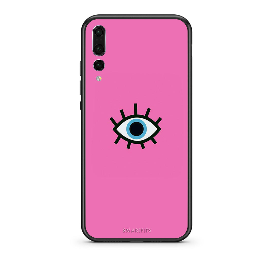 huawei p20 pro Blue Eye Pink θήκη από τη Smartfits με σχέδιο στο πίσω μέρος και μαύρο περίβλημα | Smartphone case with colorful back and black bezels by Smartfits