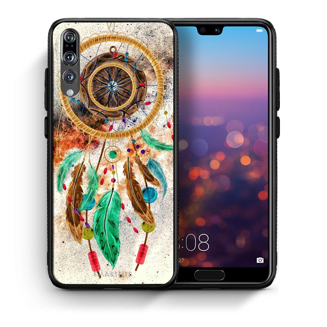 Θήκη Huawei P20 Pro DreamCatcher Boho από τη Smartfits με σχέδιο στο πίσω μέρος και μαύρο περίβλημα | Huawei P20 Pro DreamCatcher Boho case with colorful back and black bezels