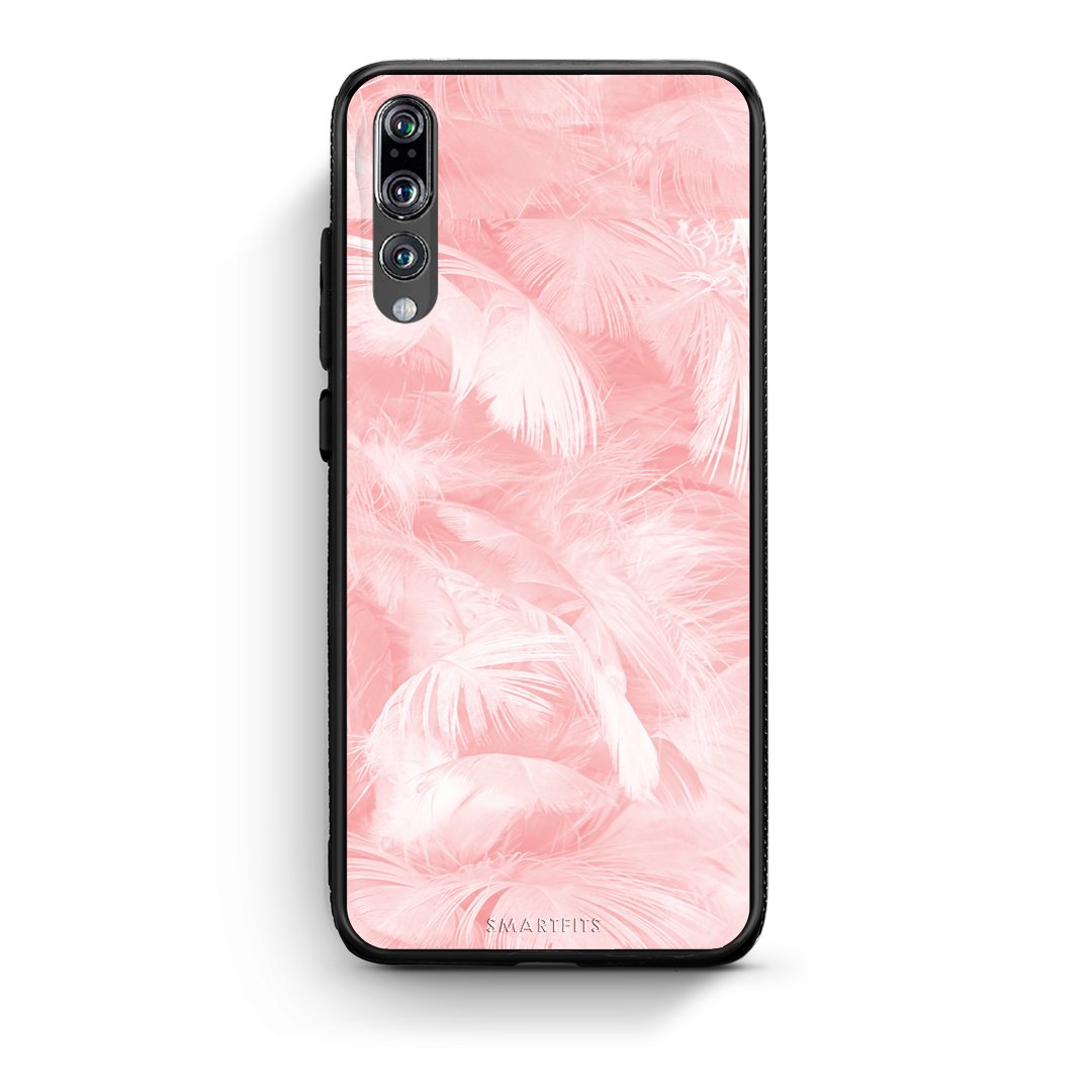 33 - huawei p20 pro Pink Feather Boho case, cover, bumper