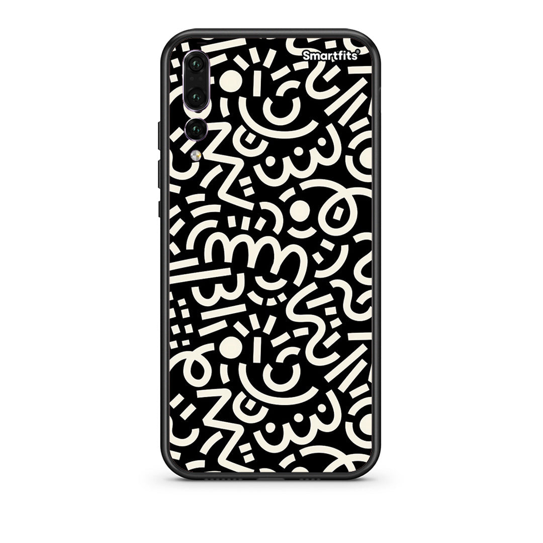 huawei p20 pro Doodle Art Θήκη από τη Smartfits με σχέδιο στο πίσω μέρος και μαύρο περίβλημα | Smartphone case with colorful back and black bezels by Smartfits