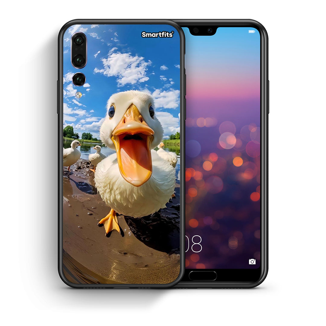 Θήκη Huawei P20 Pro Duck Face από τη Smartfits με σχέδιο στο πίσω μέρος και μαύρο περίβλημα | Huawei P20 Pro Duck Face case with colorful back and black bezels