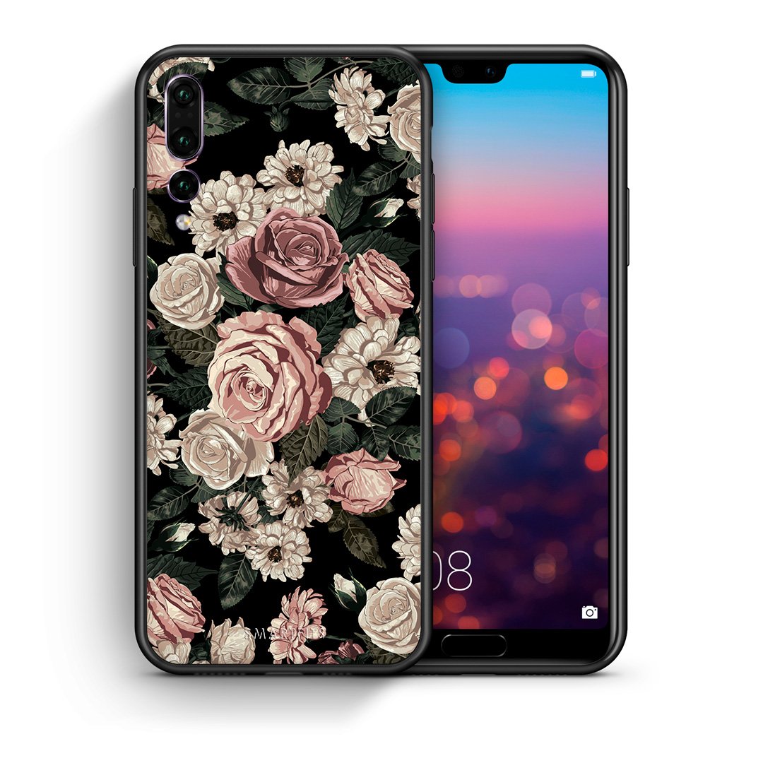 Θήκη Huawei P20 Pro Wild Roses Flower από τη Smartfits με σχέδιο στο πίσω μέρος και μαύρο περίβλημα | Huawei P20 Pro Wild Roses Flower case with colorful back and black bezels
