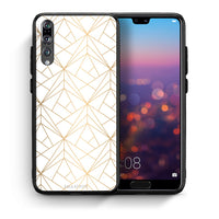 Thumbnail for Θήκη Huawei P20 Pro Luxury White Geometric από τη Smartfits με σχέδιο στο πίσω μέρος και μαύρο περίβλημα | Huawei P20 Pro Luxury White Geometric case with colorful back and black bezels