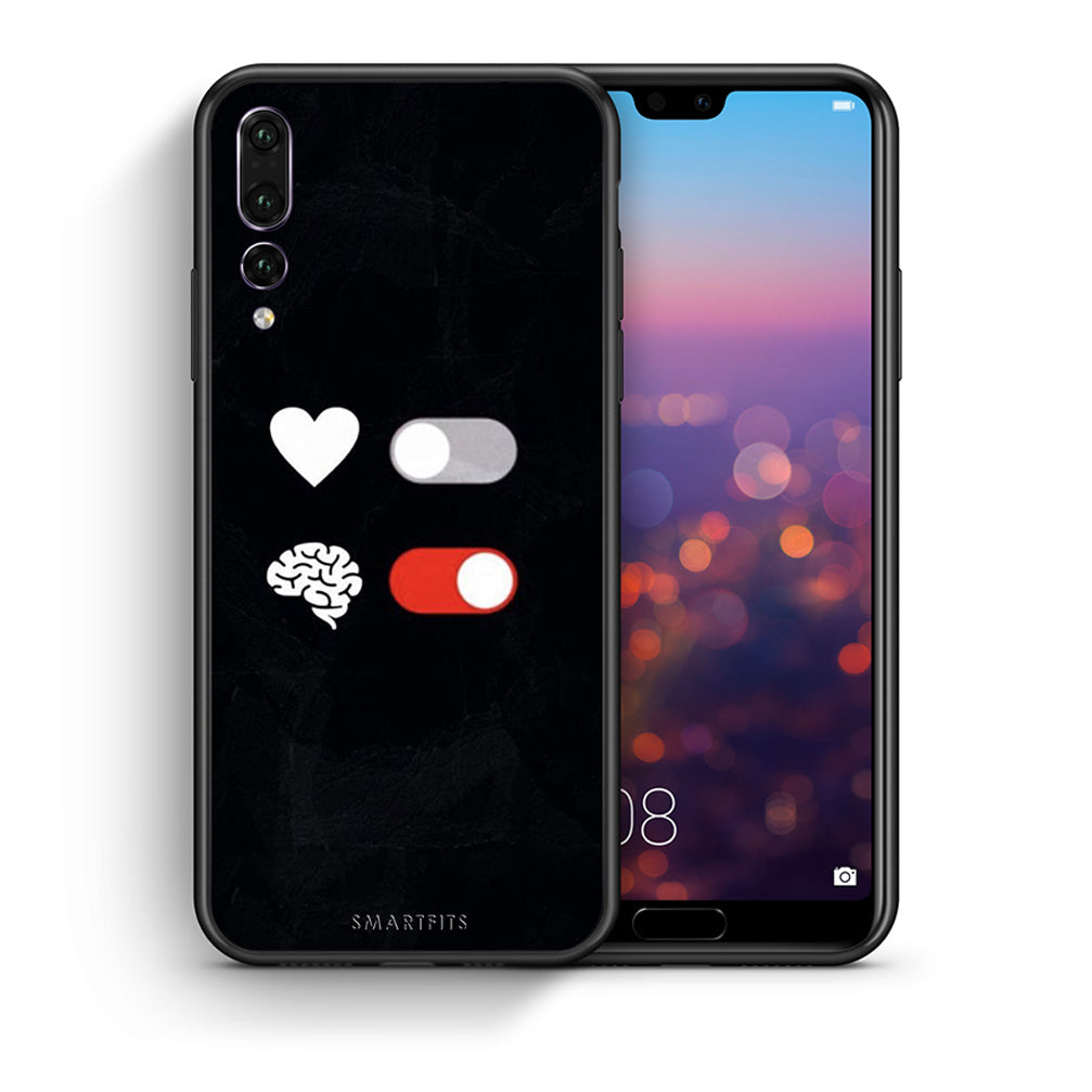 Θήκη Αγίου Βαλεντίνου Huawei P20 Pro Heart Vs Brain από τη Smartfits με σχέδιο στο πίσω μέρος και μαύρο περίβλημα | Huawei P20 Pro Heart Vs Brain case with colorful back and black bezels