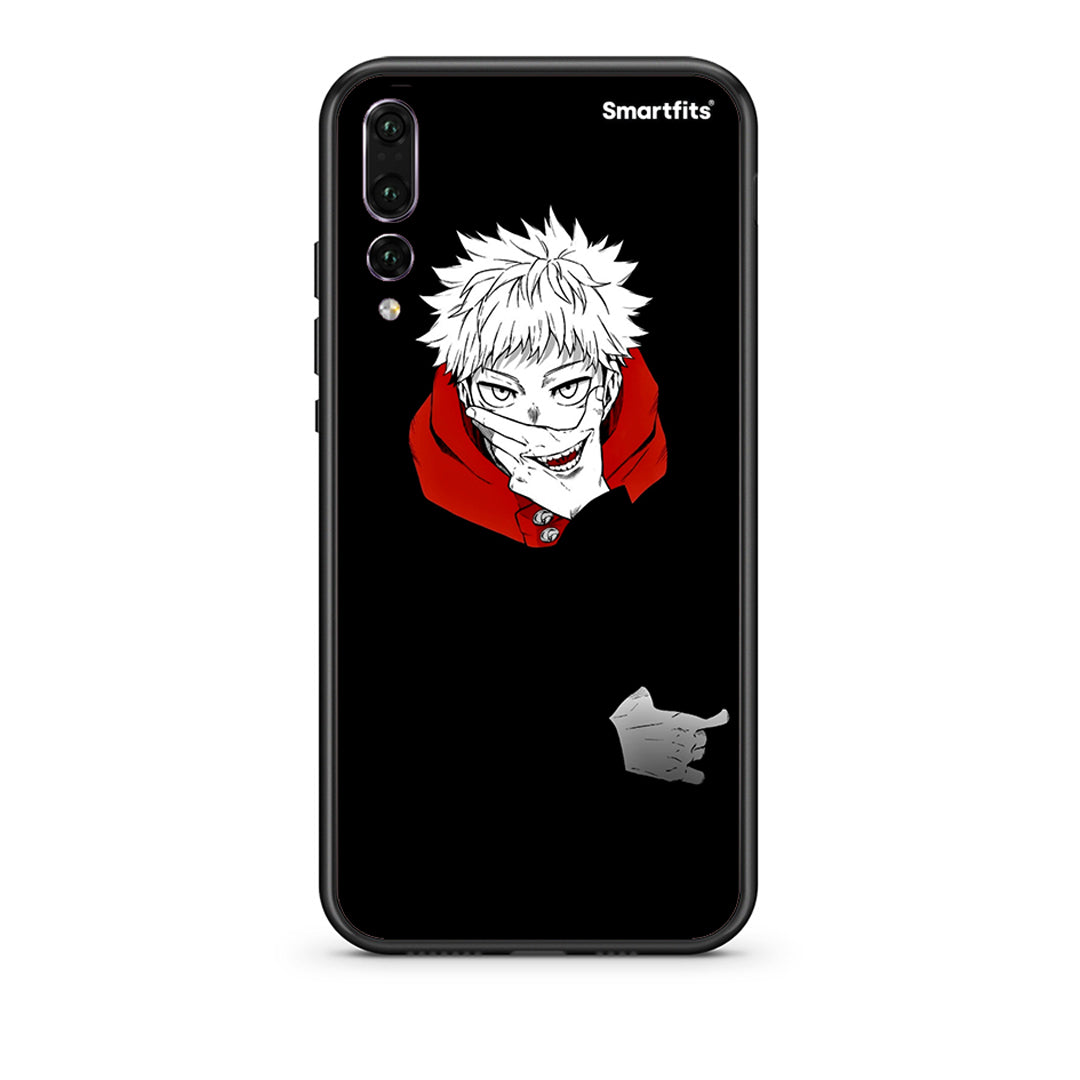 huawei p20 pro Itadori Anime θήκη από τη Smartfits με σχέδιο στο πίσω μέρος και μαύρο περίβλημα | Smartphone case with colorful back and black bezels by Smartfits