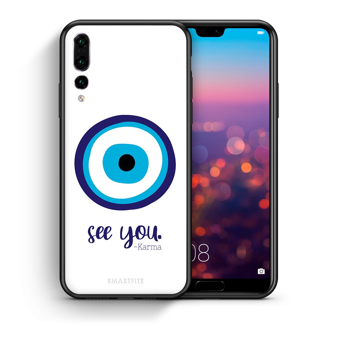 Θήκη Huawei P20 Pro Karma Says από τη Smartfits με σχέδιο στο πίσω μέρος και μαύρο περίβλημα | Huawei P20 Pro Karma Says case with colorful back and black bezels