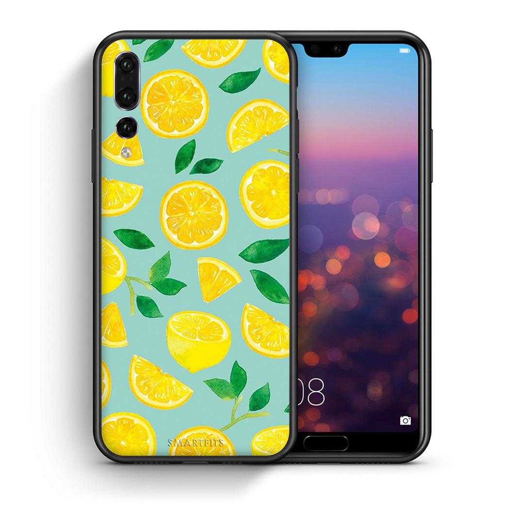 Θήκη Huawei P20 Pro Lemons από τη Smartfits με σχέδιο στο πίσω μέρος και μαύρο περίβλημα | Huawei P20 Pro Lemons case with colorful back and black bezels