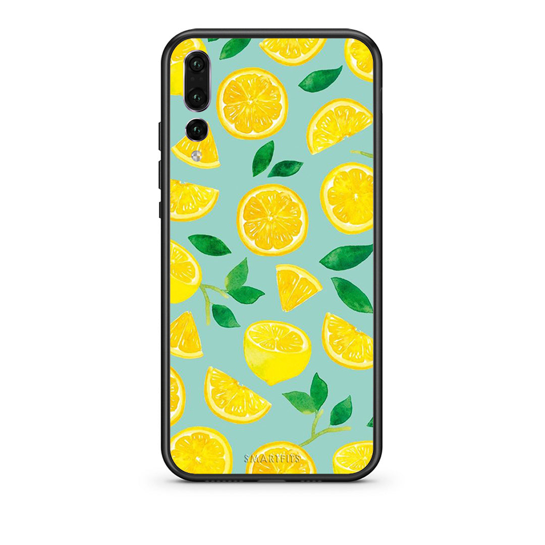 huawei p20 pro Lemons θήκη από τη Smartfits με σχέδιο στο πίσω μέρος και μαύρο περίβλημα | Smartphone case with colorful back and black bezels by Smartfits