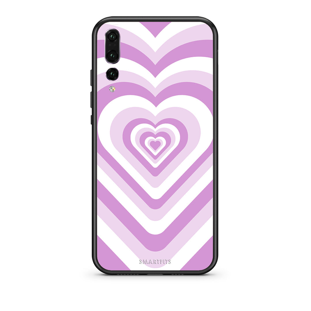 huawei p20 pro Lilac Hearts θήκη από τη Smartfits με σχέδιο στο πίσω μέρος και μαύρο περίβλημα | Smartphone case with colorful back and black bezels by Smartfits