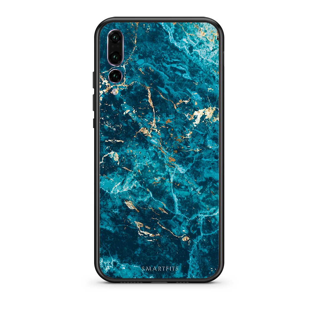 huawei p20 pro Marble Blue θήκη από τη Smartfits με σχέδιο στο πίσω μέρος και μαύρο περίβλημα | Smartphone case with colorful back and black bezels by Smartfits