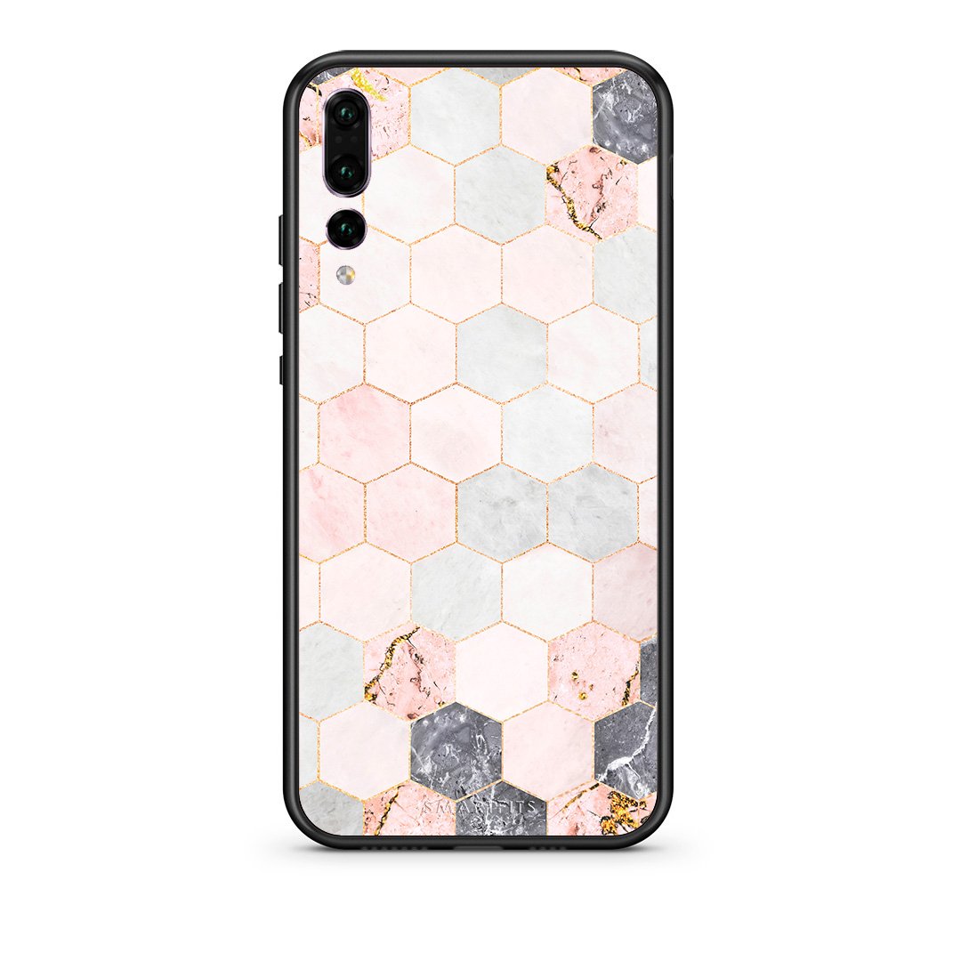 4 - huawei p20 pro Hexagon Pink Marble case, cover, bumper