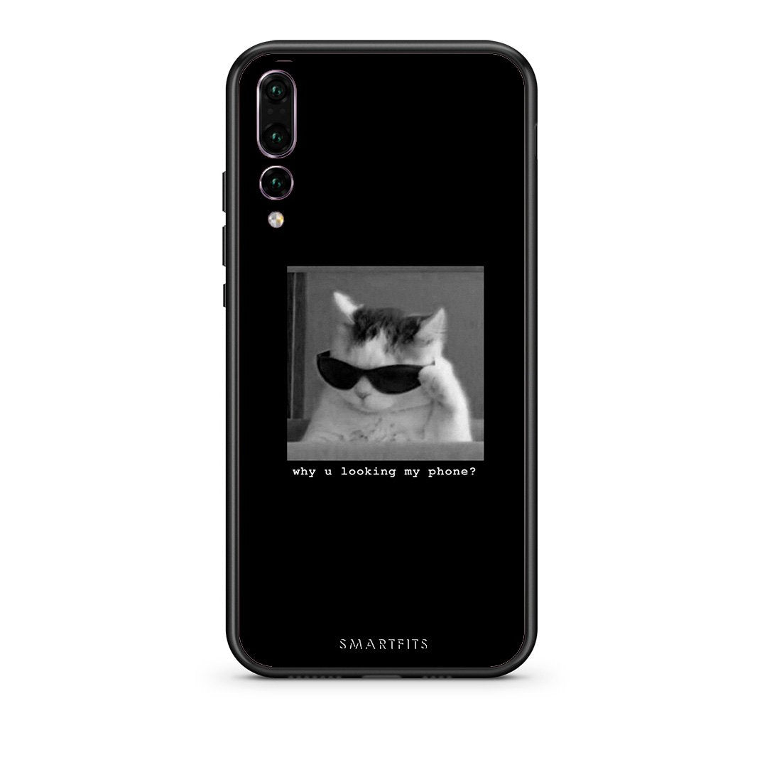 huawei p20 pro Meme Cat θήκη από τη Smartfits με σχέδιο στο πίσω μέρος και μαύρο περίβλημα | Smartphone case with colorful back and black bezels by Smartfits