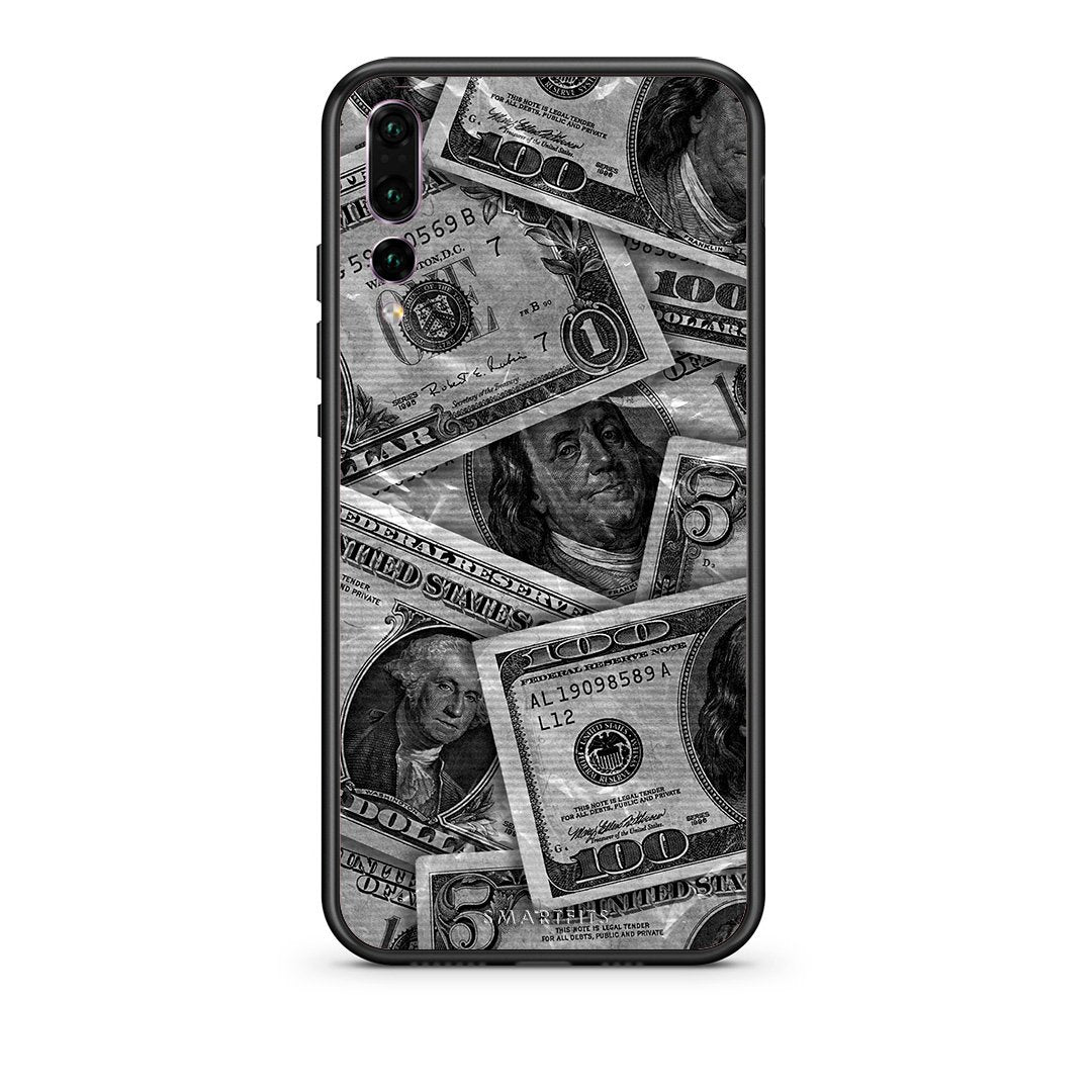 huawei p20 pro Money Dollars θήκη από τη Smartfits με σχέδιο στο πίσω μέρος και μαύρο περίβλημα | Smartphone case with colorful back and black bezels by Smartfits
