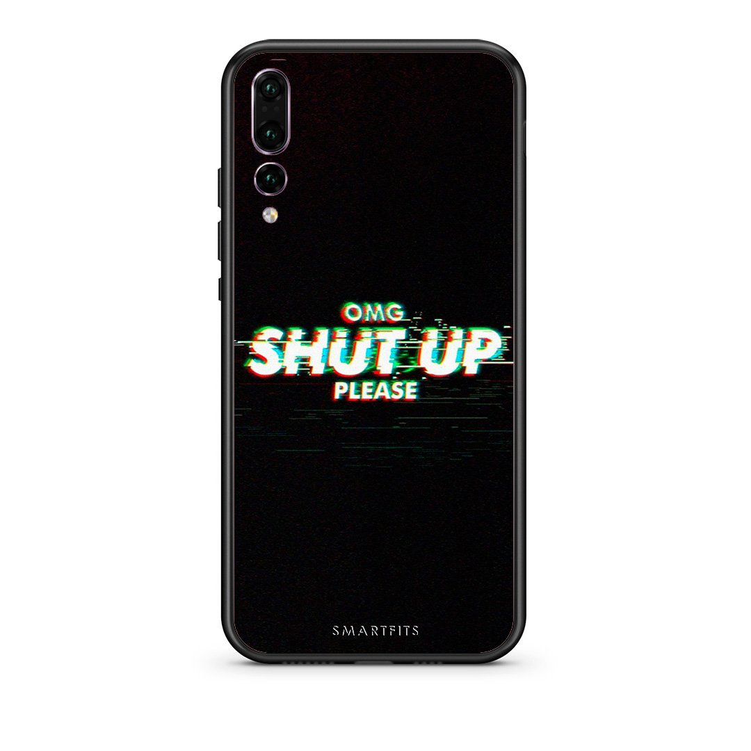 huawei p20 pro OMG ShutUp θήκη από τη Smartfits με σχέδιο στο πίσω μέρος και μαύρο περίβλημα | Smartphone case with colorful back and black bezels by Smartfits