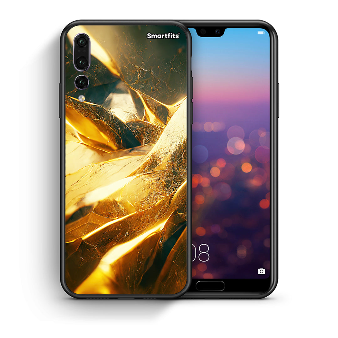 Θήκη Huawei P20 Pro Real Gold από τη Smartfits με σχέδιο στο πίσω μέρος και μαύρο περίβλημα | Huawei P20 Pro Real Gold case with colorful back and black bezels