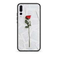 Thumbnail for huawei p20 pro Red Rose θήκη από τη Smartfits με σχέδιο στο πίσω μέρος και μαύρο περίβλημα | Smartphone case with colorful back and black bezels by Smartfits
