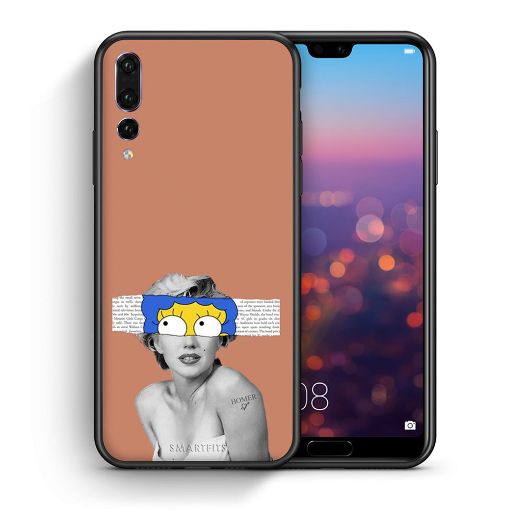 Θήκη Huawei P20 Pro Sim Merilyn από τη Smartfits με σχέδιο στο πίσω μέρος και μαύρο περίβλημα | Huawei P20 Pro Sim Merilyn case with colorful back and black bezels