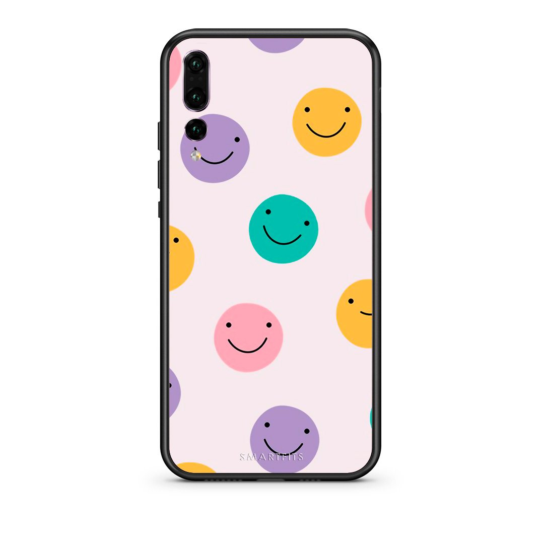huawei p20 pro Smiley Faces θήκη από τη Smartfits με σχέδιο στο πίσω μέρος και μαύρο περίβλημα | Smartphone case with colorful back and black bezels by Smartfits