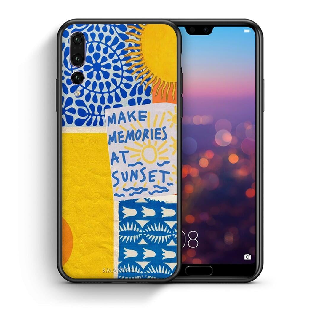 Θήκη Huawei P20 Pro Sunset Memories από τη Smartfits με σχέδιο στο πίσω μέρος και μαύρο περίβλημα | Huawei P20 Pro Sunset Memories case with colorful back and black bezels