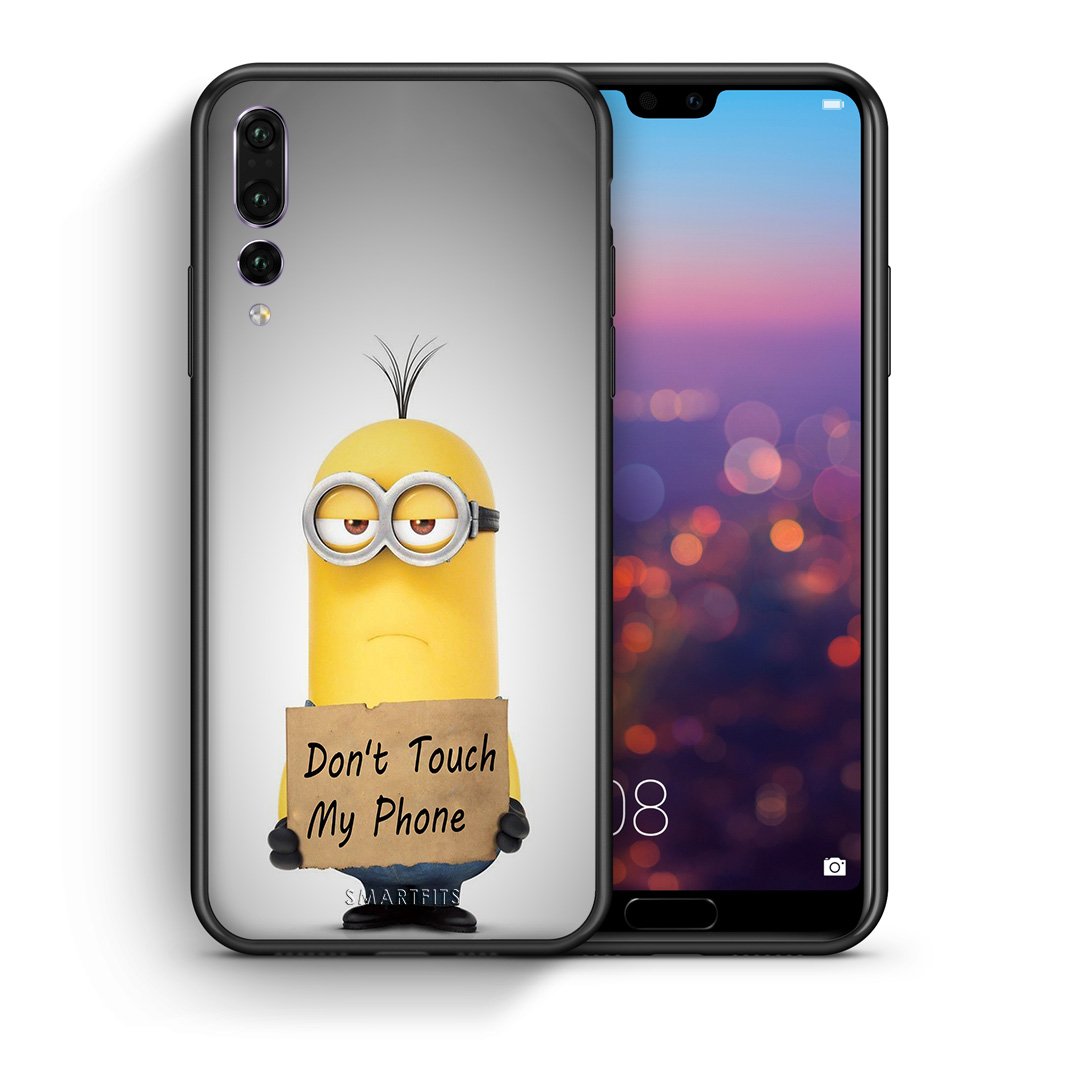 Θήκη Huawei P20 Pro Minion Text από τη Smartfits με σχέδιο στο πίσω μέρος και μαύρο περίβλημα | Huawei P20 Pro Minion Text case with colorful back and black bezels