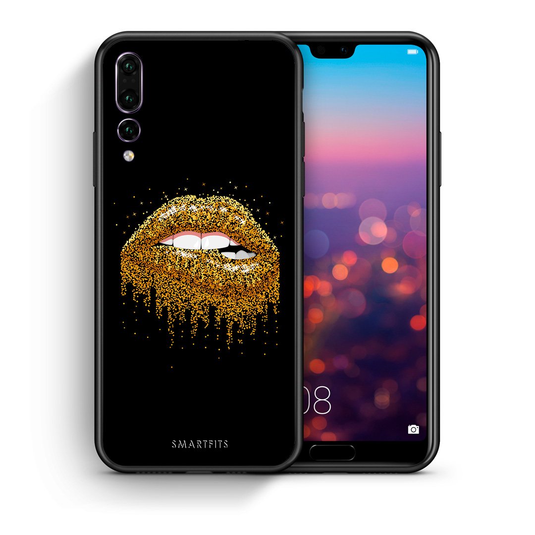 Θήκη Huawei P20 Pro Golden Valentine από τη Smartfits με σχέδιο στο πίσω μέρος και μαύρο περίβλημα | Huawei P20 Pro Golden Valentine case with colorful back and black bezels