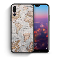 Thumbnail for Θήκη Huawei P20 Pro World Map από τη Smartfits με σχέδιο στο πίσω μέρος και μαύρο περίβλημα | Huawei P20 Pro World Map case with colorful back and black bezels