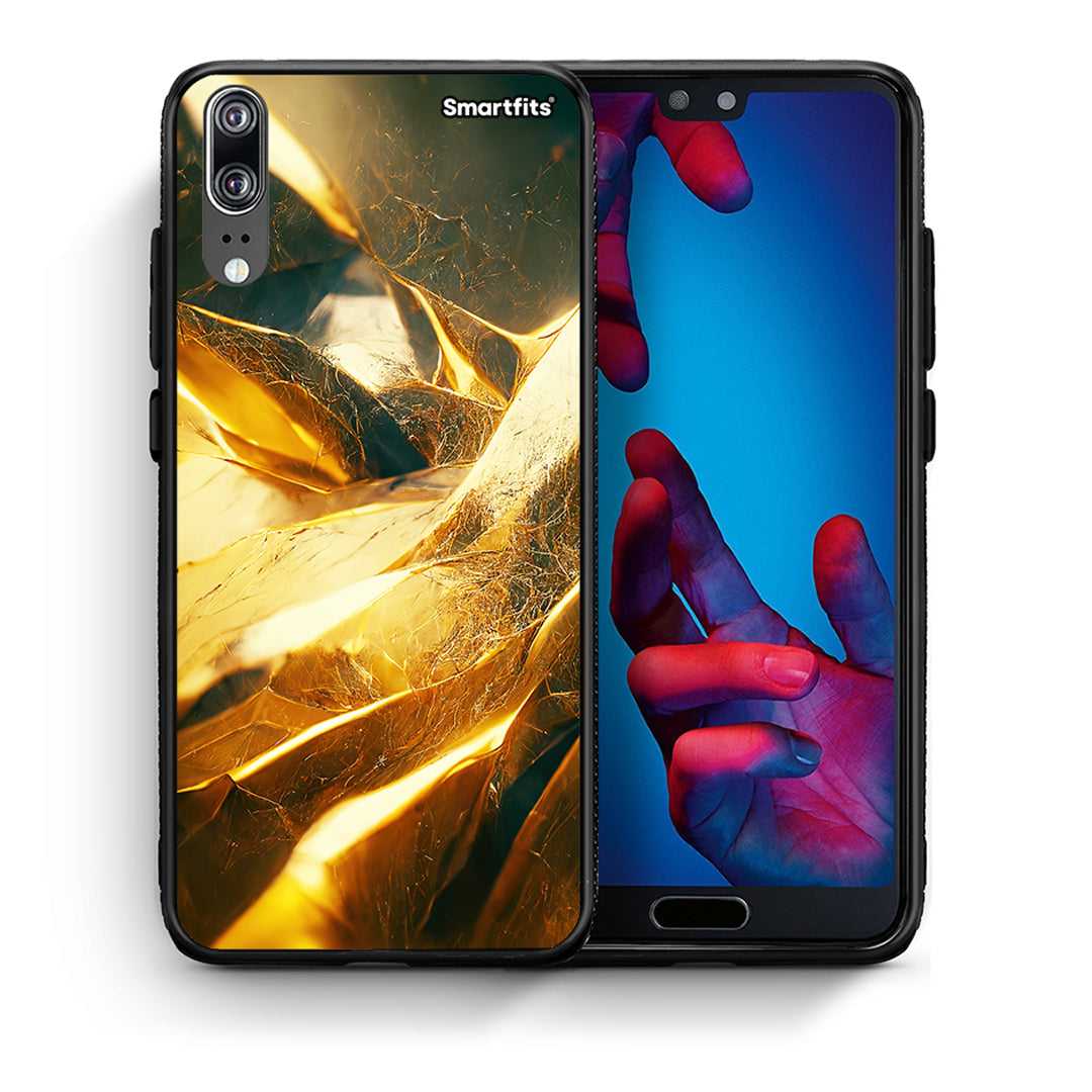 Θήκη Huawei P20 Real Gold από τη Smartfits με σχέδιο στο πίσω μέρος και μαύρο περίβλημα | Huawei P20 Real Gold case with colorful back and black bezels