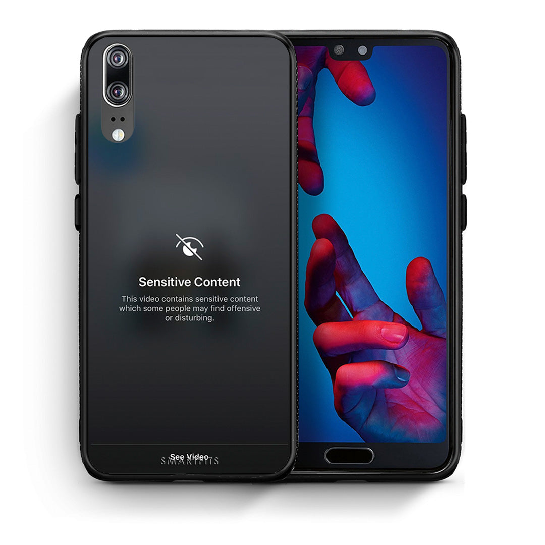 Θήκη Huawei P20 Sensitive Content από τη Smartfits με σχέδιο στο πίσω μέρος και μαύρο περίβλημα | Huawei P20 Sensitive Content case with colorful back and black bezels