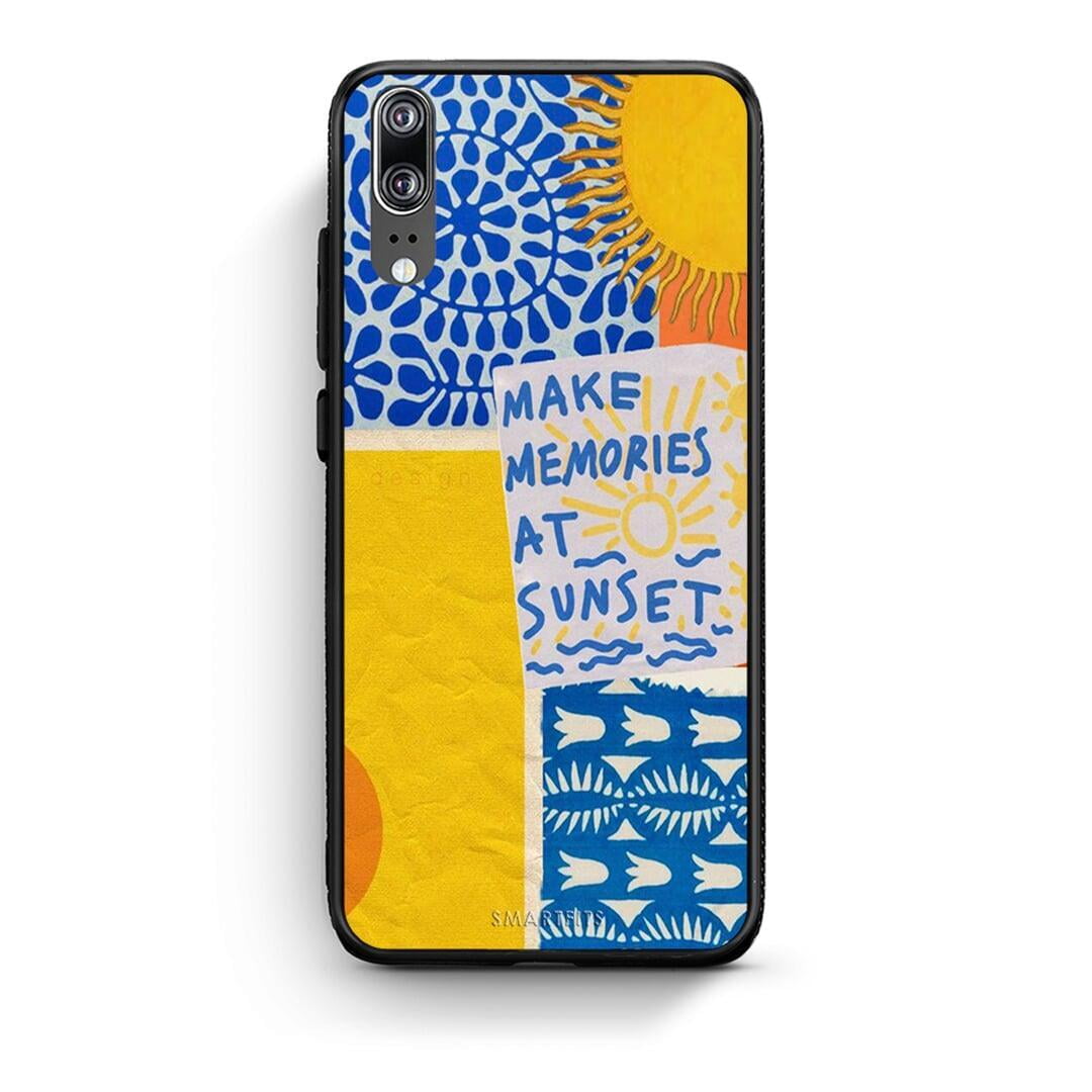 Huawei P20 Sunset Memories Θήκη από τη Smartfits με σχέδιο στο πίσω μέρος και μαύρο περίβλημα | Smartphone case with colorful back and black bezels by Smartfits