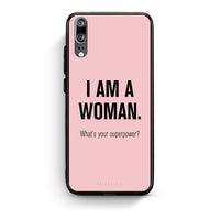 Thumbnail for Huawei P20 Superpower Woman θήκη από τη Smartfits με σχέδιο στο πίσω μέρος και μαύρο περίβλημα | Smartphone case with colorful back and black bezels by Smartfits