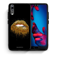 Thumbnail for Θήκη Huawei P20 Golden Valentine από τη Smartfits με σχέδιο στο πίσω μέρος και μαύρο περίβλημα | Huawei P20 Golden Valentine case with colorful back and black bezels