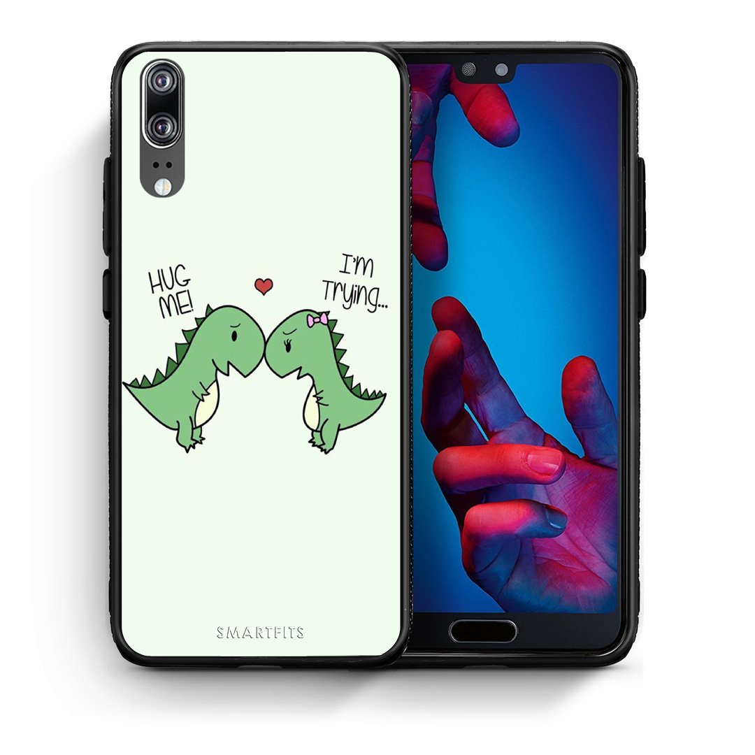 Θήκη Huawei P20 Rex Valentine από τη Smartfits με σχέδιο στο πίσω μέρος και μαύρο περίβλημα | Huawei P20 Rex Valentine case with colorful back and black bezels