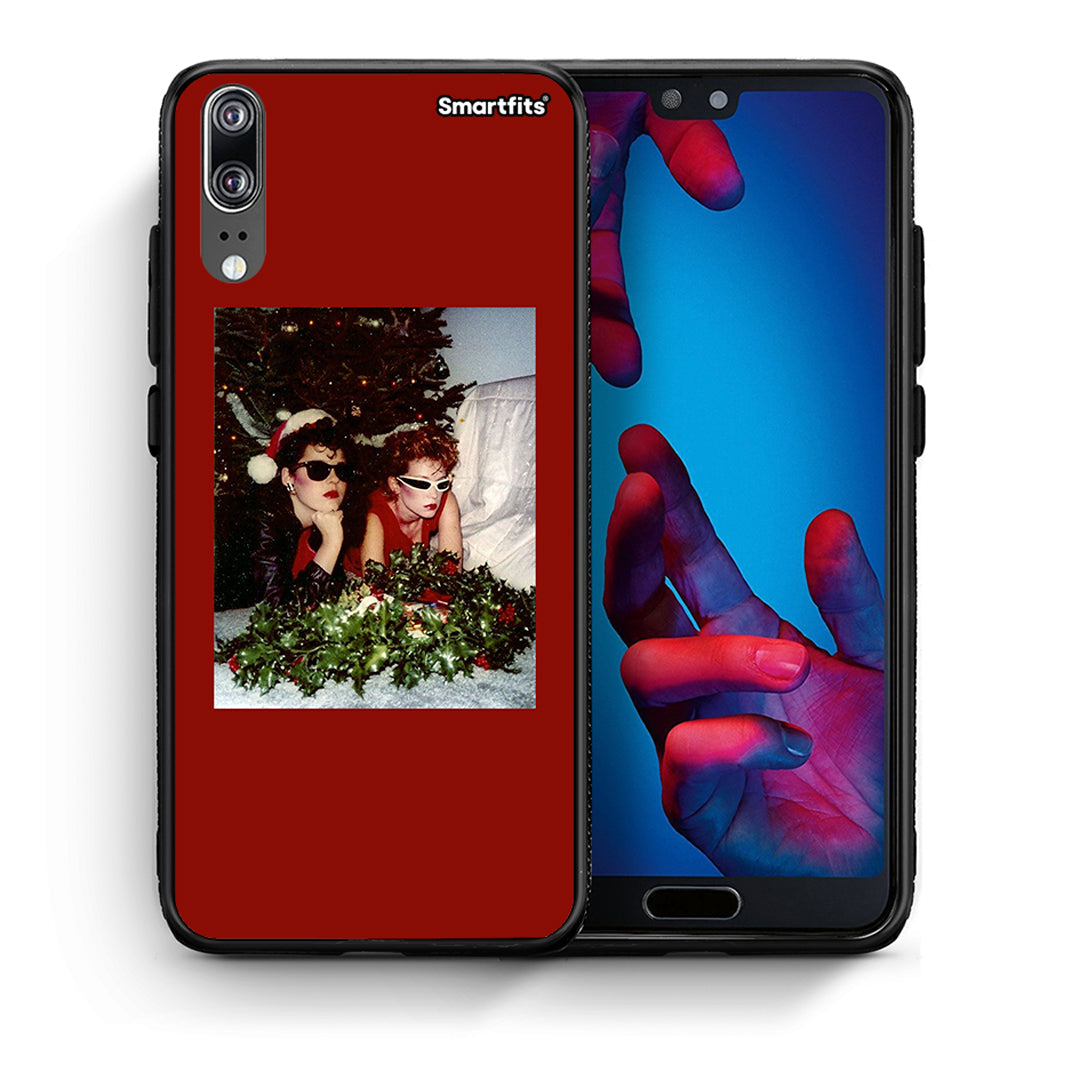 Θήκη Huawei P20 Waiting For Xmas από τη Smartfits με σχέδιο στο πίσω μέρος και μαύρο περίβλημα | Huawei P20 Waiting For Xmas case with colorful back and black bezels