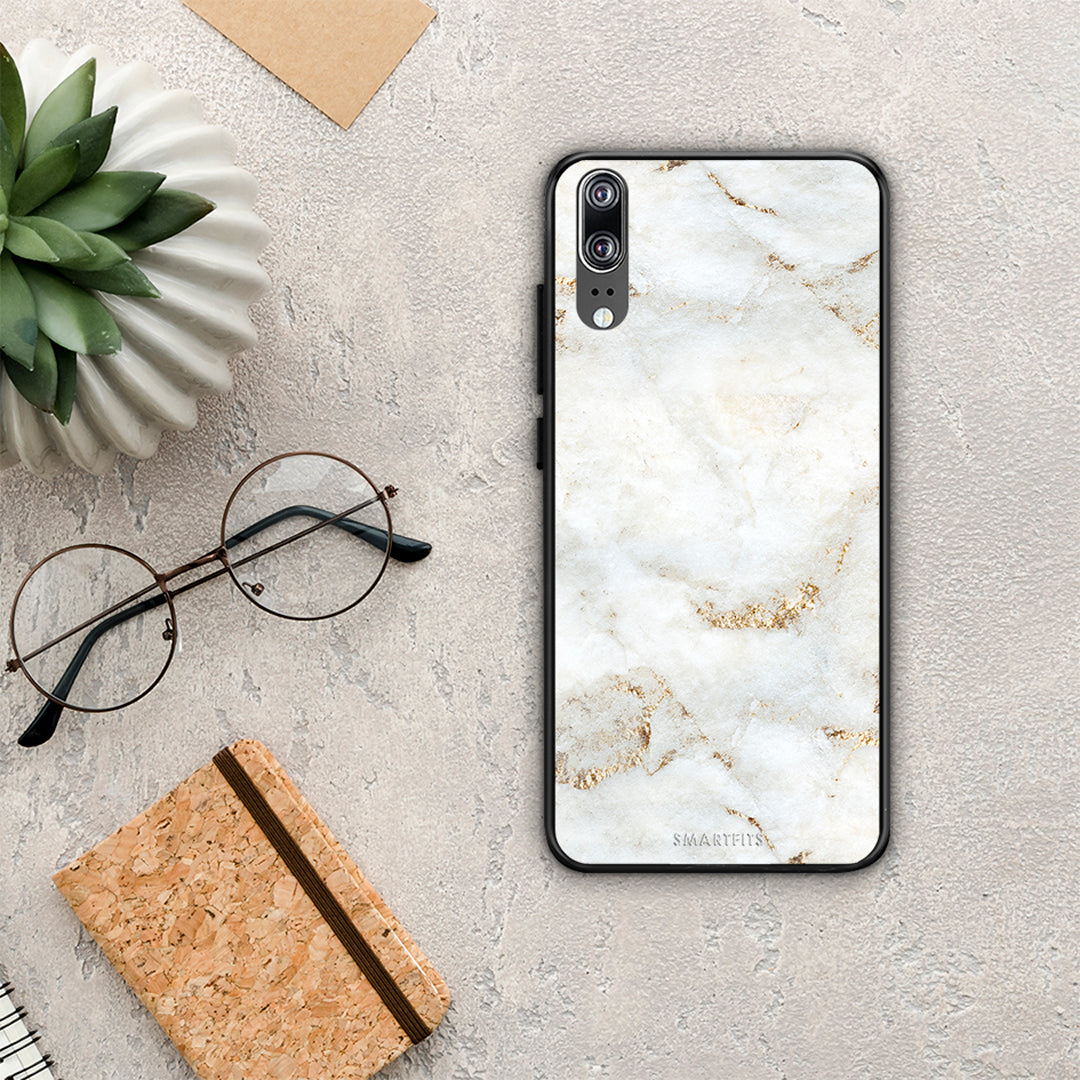 White Gold Marble - Huawei P20 case