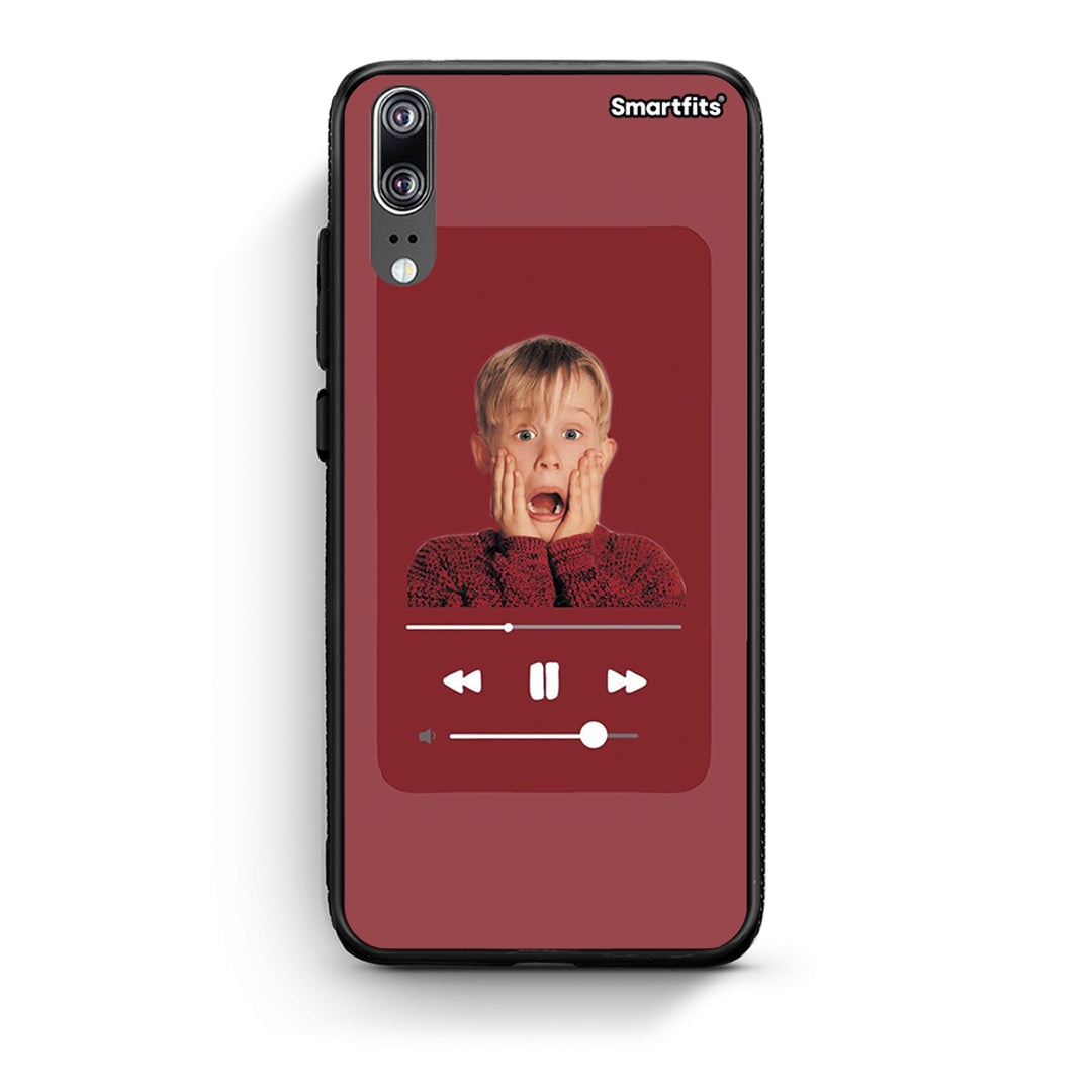 Huawei P20 Xmas Alone Music θήκη από τη Smartfits με σχέδιο στο πίσω μέρος και μαύρο περίβλημα | Smartphone case with colorful back and black bezels by Smartfits