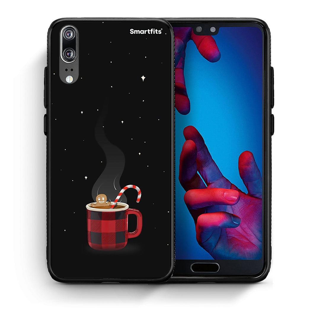 Θήκη Huawei P20 Xmas Bathing από τη Smartfits με σχέδιο στο πίσω μέρος και μαύρο περίβλημα | Huawei P20 Xmas Bathing case with colorful back and black bezels