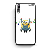 Thumbnail for Huawei P20 Xmas Minion Lights θήκη από τη Smartfits με σχέδιο στο πίσω μέρος και μαύρο περίβλημα | Smartphone case with colorful back and black bezels by Smartfits