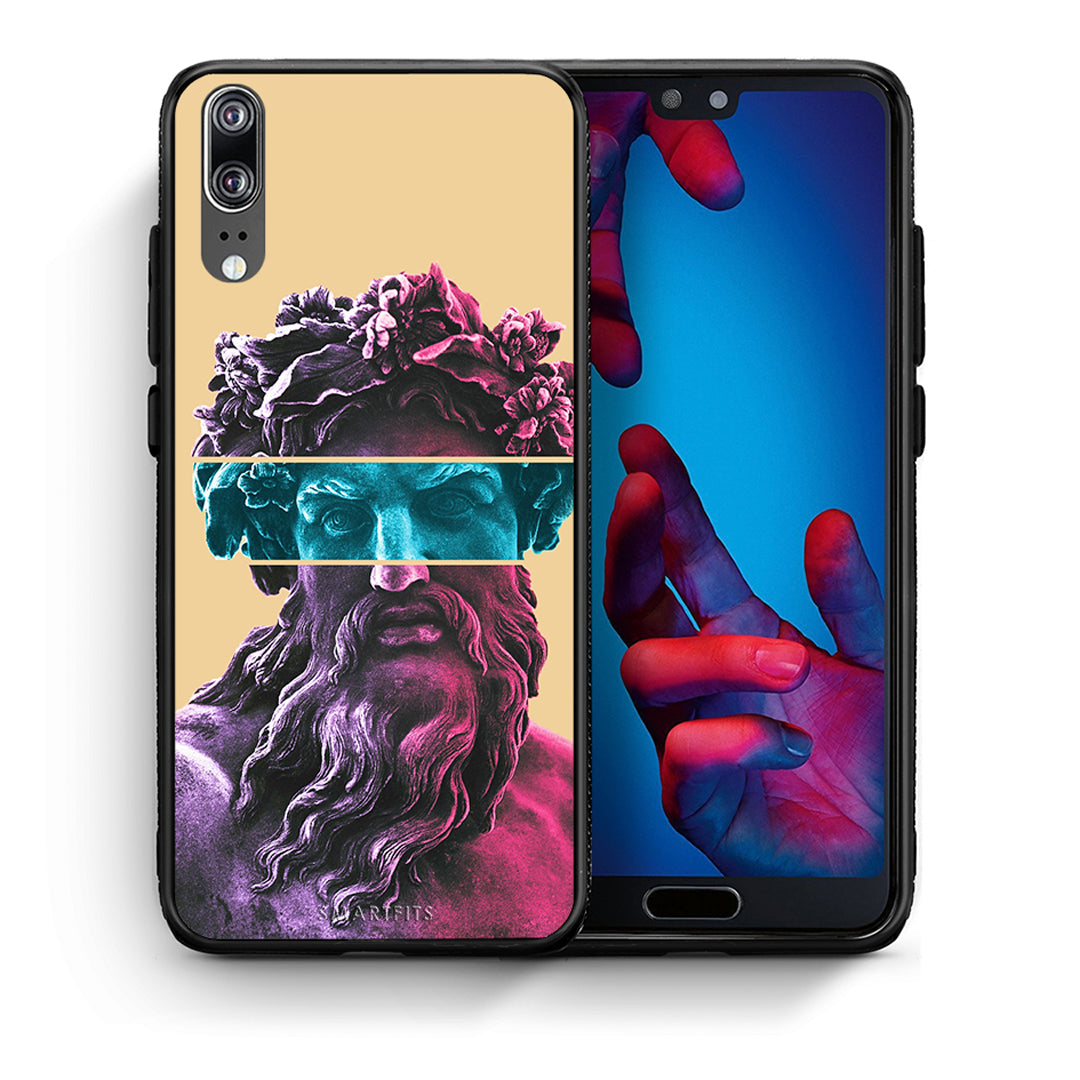 Θήκη Αγίου Βαλεντίνου Huawei P20 Zeus Art από τη Smartfits με σχέδιο στο πίσω μέρος και μαύρο περίβλημα | Huawei P20 Zeus Art case with colorful back and black bezels