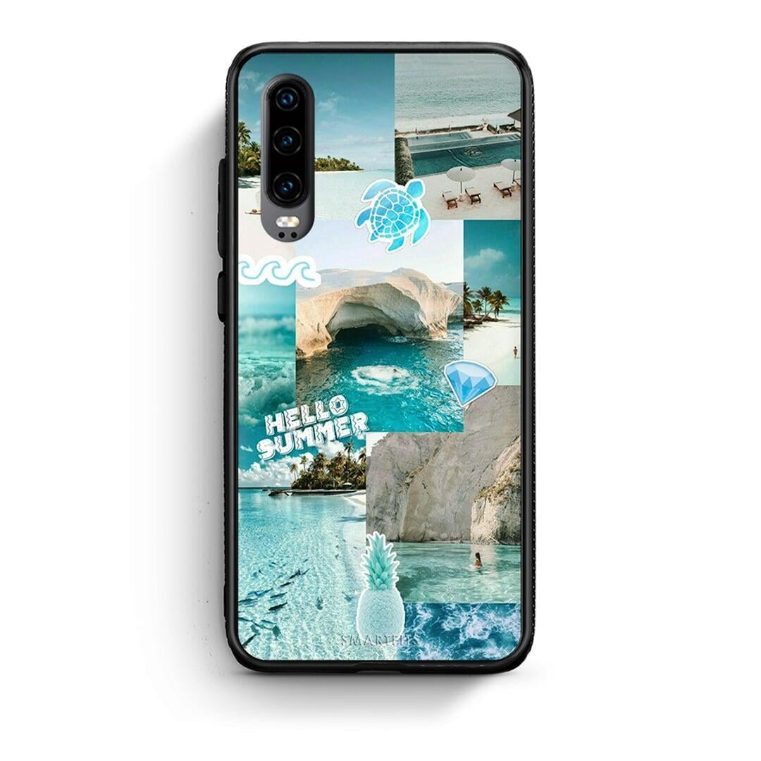 Huawei P30 Aesthetic Summer Θήκη από τη Smartfits με σχέδιο στο πίσω μέρος και μαύρο περίβλημα | Smartphone case with colorful back and black bezels by Smartfits