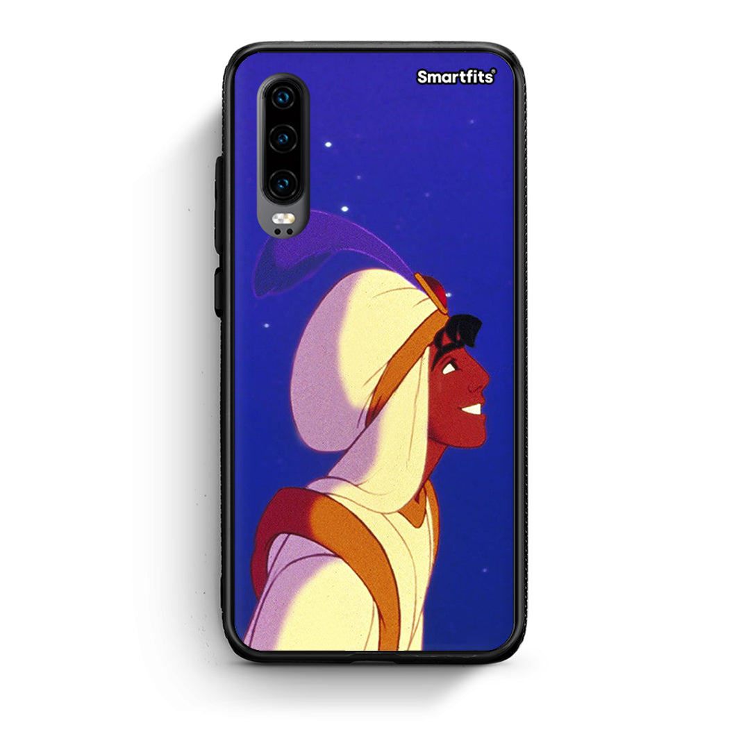 Huawei P30 Alladin And Jasmine Love 1 θήκη από τη Smartfits με σχέδιο στο πίσω μέρος και μαύρο περίβλημα | Smartphone case with colorful back and black bezels by Smartfits