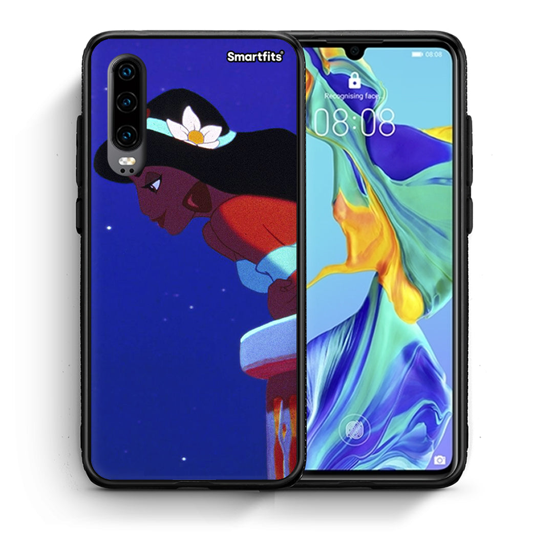 Θήκη Huawei P30 Alladin And Jasmine Love 2 από τη Smartfits με σχέδιο στο πίσω μέρος και μαύρο περίβλημα | Huawei P30 Alladin And Jasmine Love 2 case with colorful back and black bezels