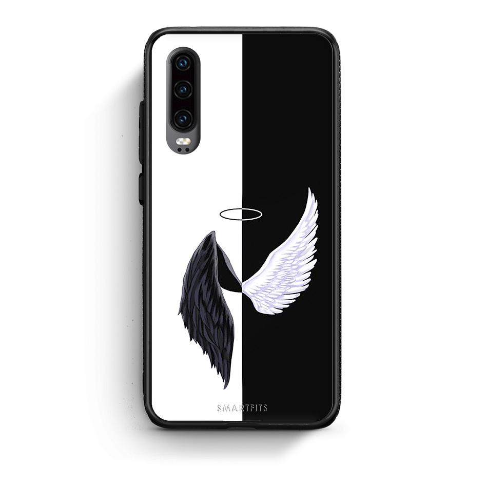 Huawei P30 Angels Demons θήκη από τη Smartfits με σχέδιο στο πίσω μέρος και μαύρο περίβλημα | Smartphone case with colorful back and black bezels by Smartfits