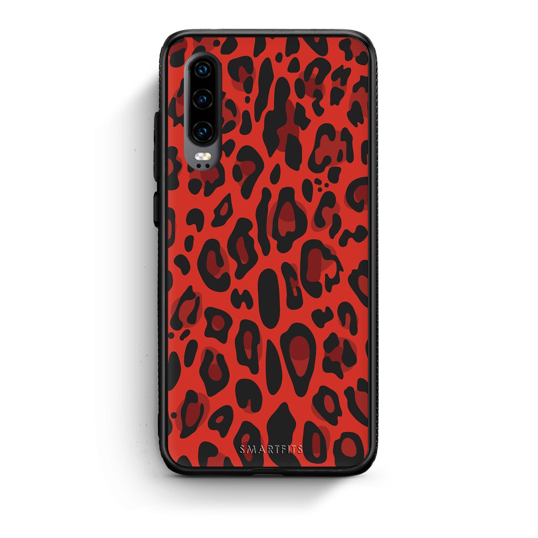 4 - Huawei P30 Red Leopard Animal case, cover, bumper