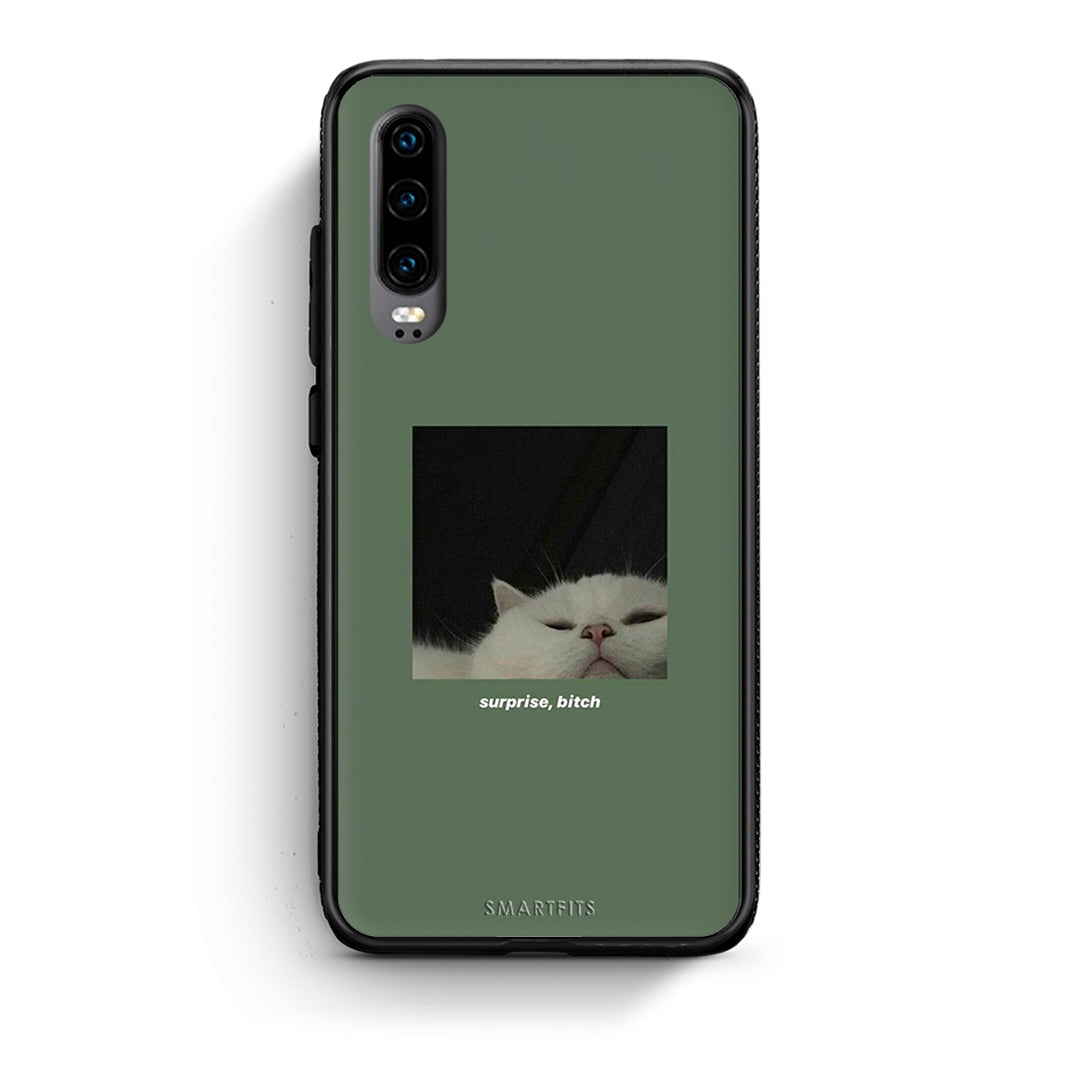 Huawei P30 Bitch Surprise θήκη από τη Smartfits με σχέδιο στο πίσω μέρος και μαύρο περίβλημα | Smartphone case with colorful back and black bezels by Smartfits