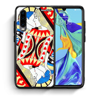 Thumbnail for Θήκη Huawei P30 Card Love από τη Smartfits με σχέδιο στο πίσω μέρος και μαύρο περίβλημα | Huawei P30 Card Love case with colorful back and black bezels