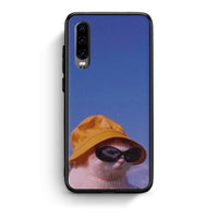 Thumbnail for Huawei P30 Cat Diva θήκη από τη Smartfits με σχέδιο στο πίσω μέρος και μαύρο περίβλημα | Smartphone case with colorful back and black bezels by Smartfits
