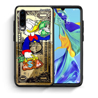 Thumbnail for Θήκη Huawei P30 Duck Money από τη Smartfits με σχέδιο στο πίσω μέρος και μαύρο περίβλημα | Huawei P30 Duck Money case with colorful back and black bezels
